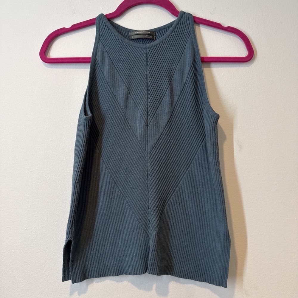 Quiet Luxury, Clean Lines Anthropology Womens XS Halter Y2K